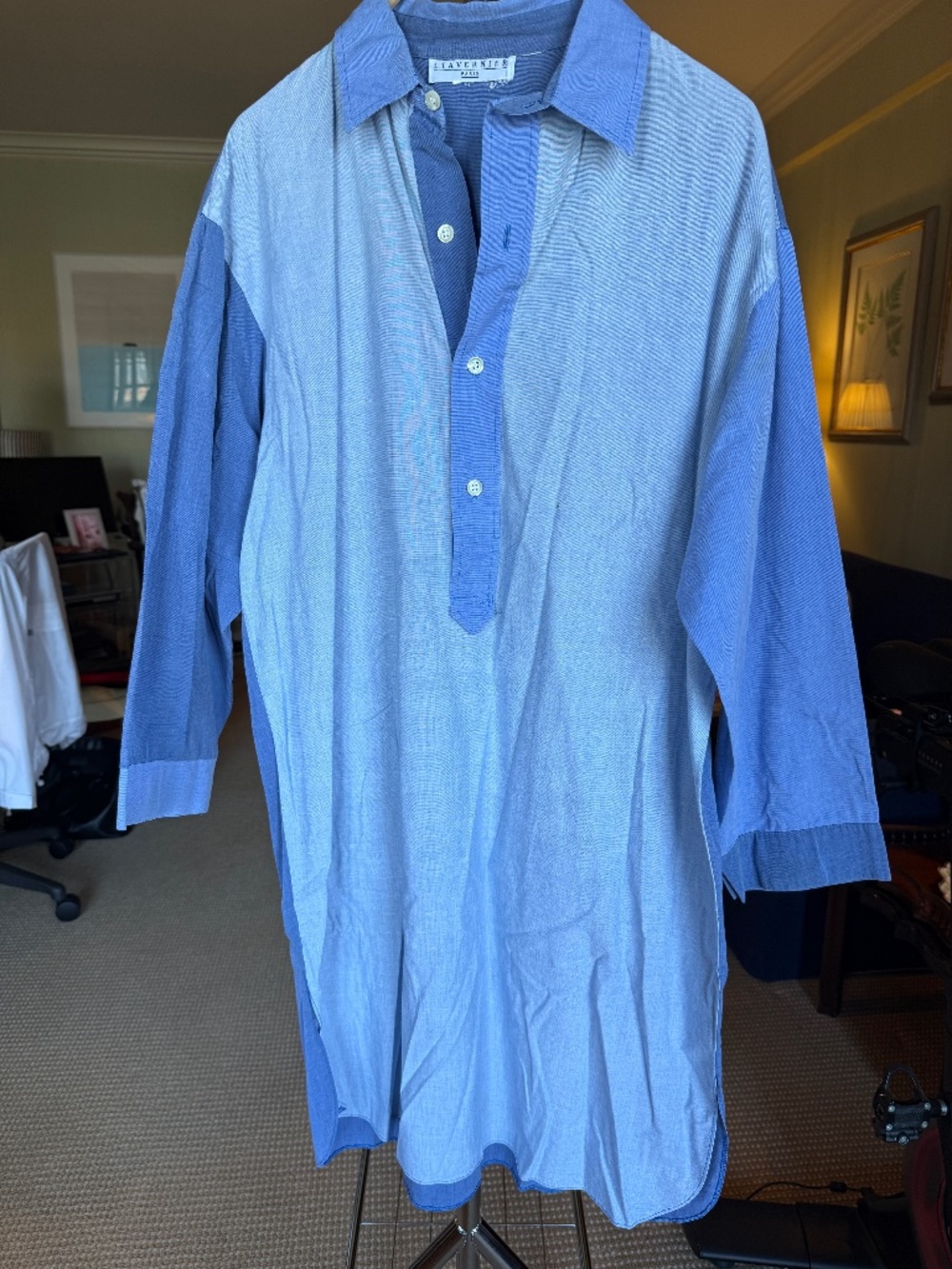 Laurence Tavernier Paris Mixed-Tone Blue T-Shirt Dress Size L